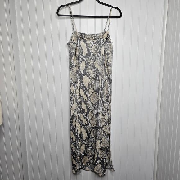 H&M Womens Satin Snake Print Slip Dress Size XS Sleeveless Date Night Silky Boho - Picture 5 of 12